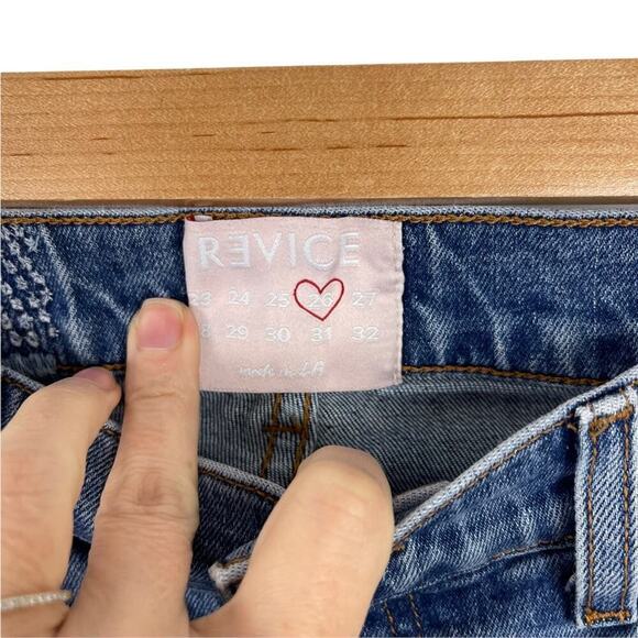 Revice | Ruby Tuesday Racer Stripe Raw Hem High Rise Jeans 26 - Picture 12 of 15